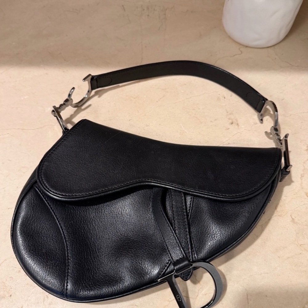 Dior Black Saddle Strap Bag